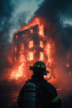 Feuerwehrmann inmitten des puren Chaos