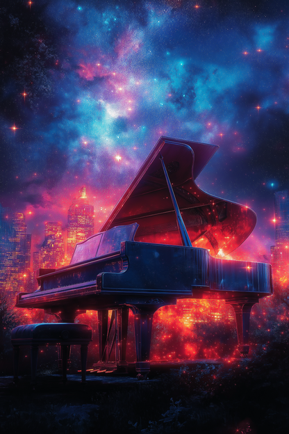 Poster mit magischem Klavier