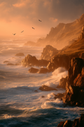 Ocean Cliff Sunset