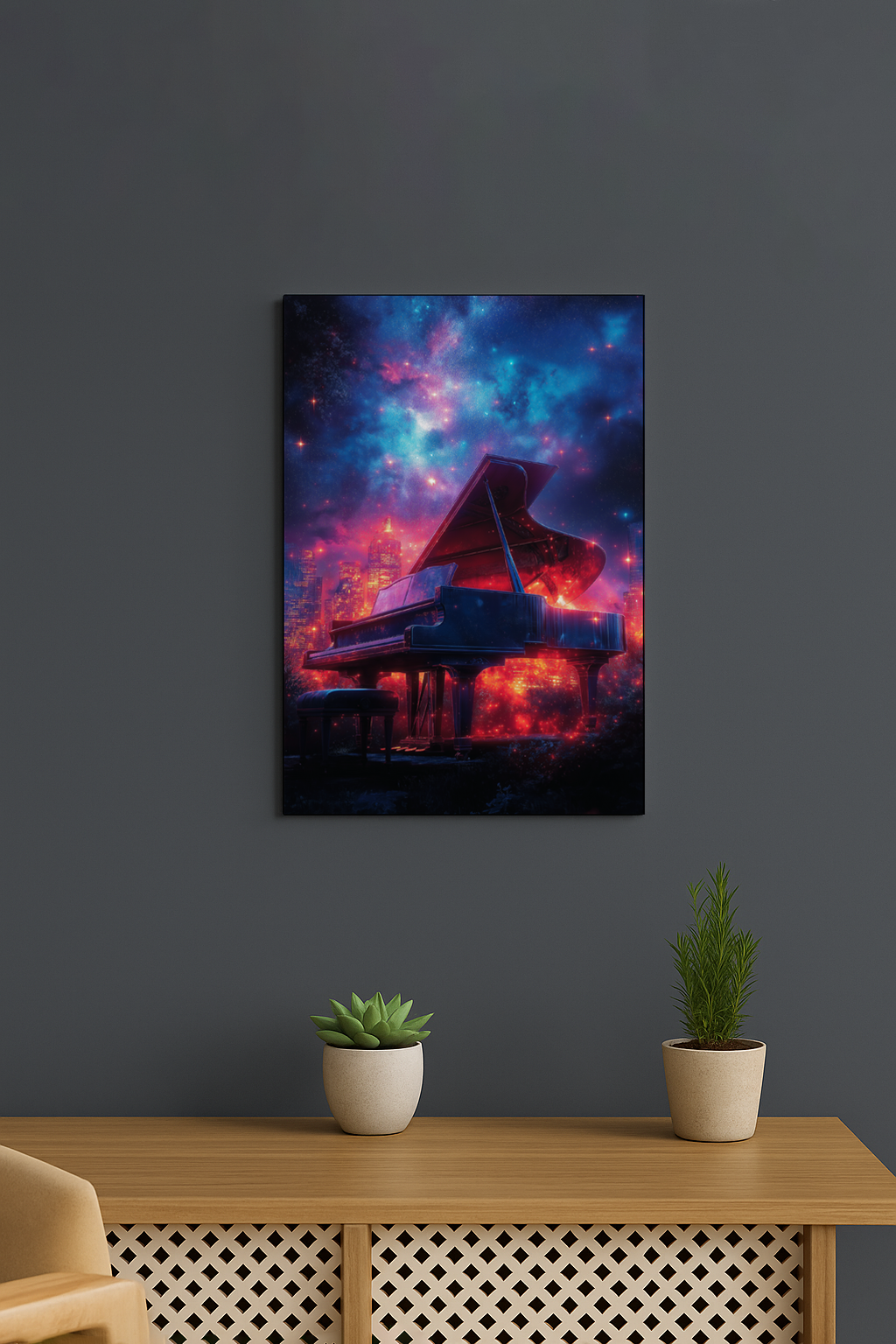 Poster mit magischem Klavier