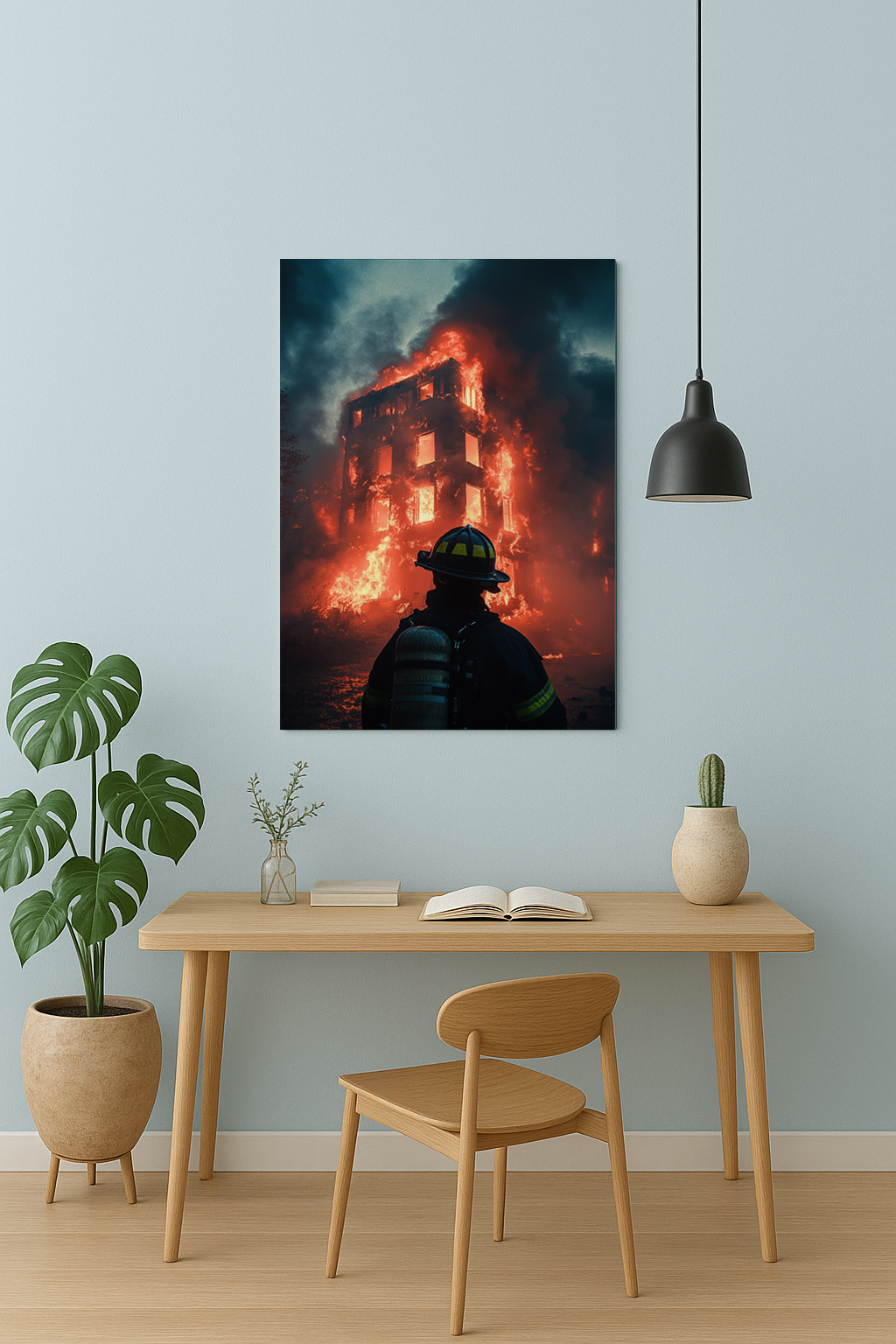 Feuerwehrmann inmitten des puren Chaos
